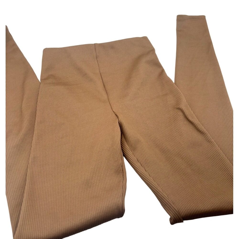 H&M Women's Full Length Ribbed Leggings/ Thights Camel, SZ M
